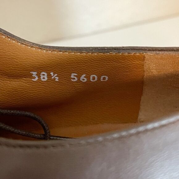 Robert Clergerie Brook wood effect chocolate brown leather Derby platforms 38.5 - Picture 8 of 9